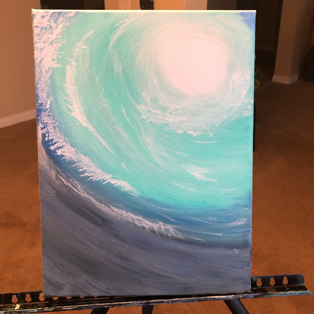 Acrylic painting of wave 🌊 🖼, homemade